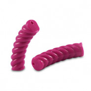 Twisted Acryl Perle Tube 32x8mm Magenta pink